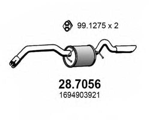 ASSO 287056 Глушник вихлопних газів кінцевий