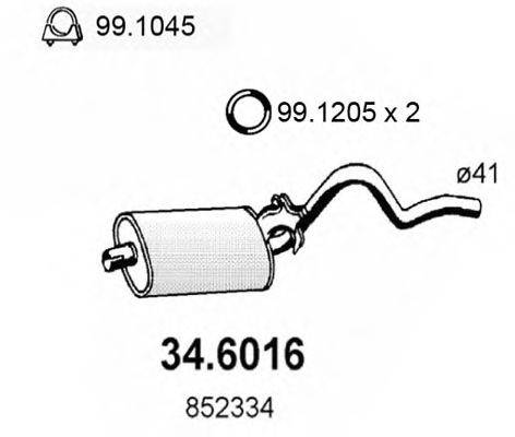 ASSO 346016 Середній глушник вихлопних газів