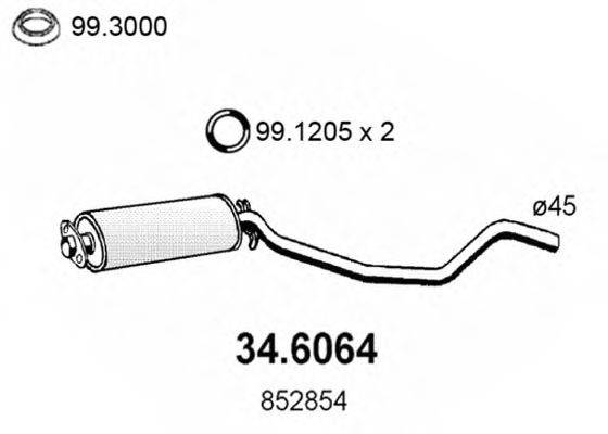 ASSO 346064 Середній глушник вихлопних газів