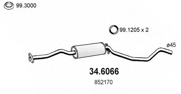 ASSO 346066 Середній глушник вихлопних газів