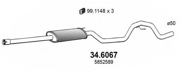 ASSO 346067 Середній глушник вихлопних газів