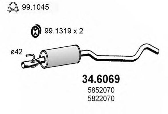 ASSO 346069 Середній глушник вихлопних газів