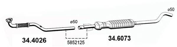 ASSO 346073 Середній глушник вихлопних газів