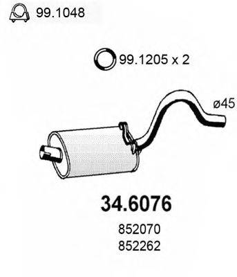 ASSO 346076 Середній глушник вихлопних газів