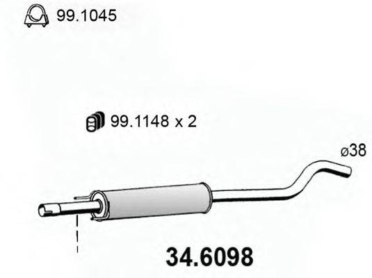 ASSO 346098 Середній глушник вихлопних газів