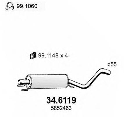 ASSO 346119 Середній глушник вихлопних газів