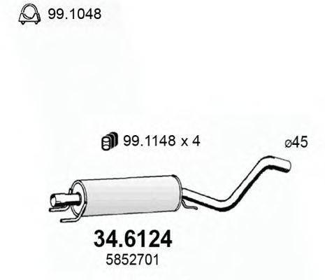 ASSO 346124 Середній глушник вихлопних газів