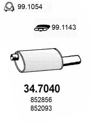 ASSO 347040 Глушник вихлопних газів кінцевий