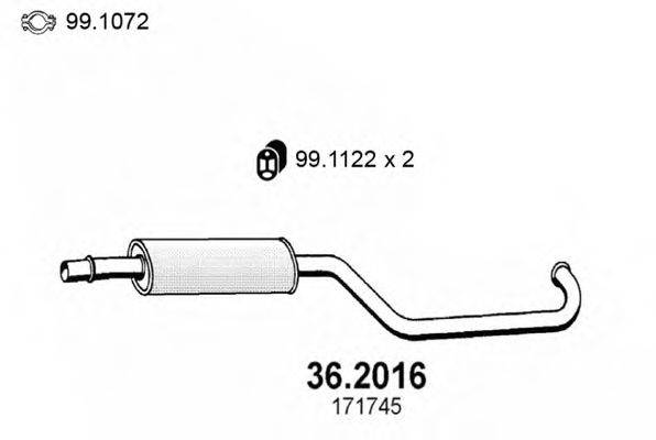 ASSO 362016 Передглушувач вихлопних газів