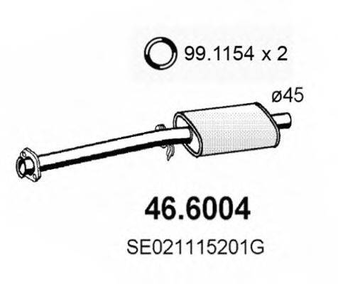 ASSO 466004 Середній глушник вихлопних газів