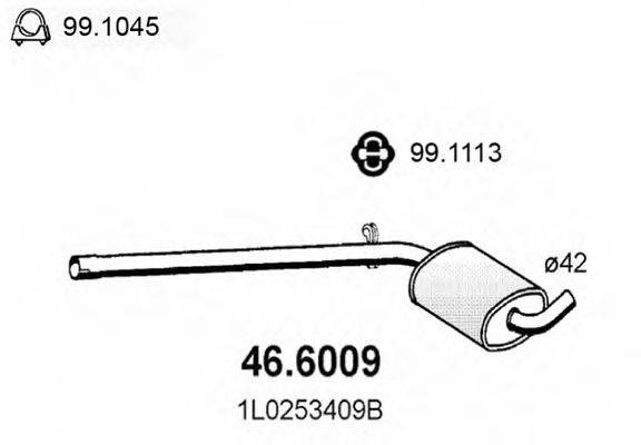 ASSO 466009 Середній глушник вихлопних газів