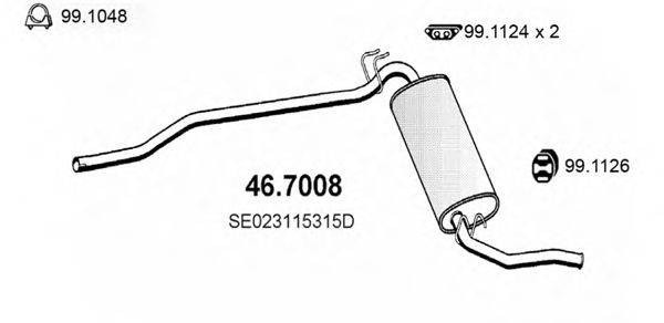 ASSO 467008 Глушник вихлопних газів кінцевий