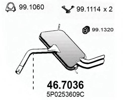 ASSO 467036 Глушник вихлопних газів кінцевий