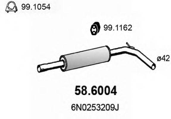 ASSO 586004 Середній глушник вихлопних газів