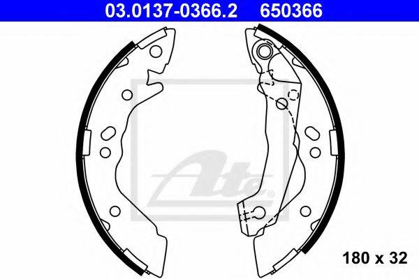 ATE 03013703662 Комплект гальмівних колодок