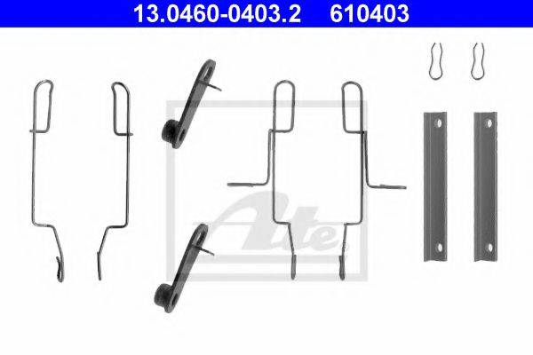 ATE 13046004032 Комплектуючі, колодки дискового гальма