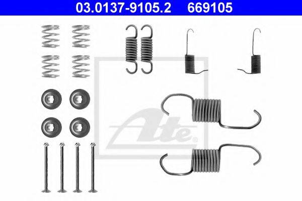 ATE 03013791052 Комплектуючі, гальмівна колодка