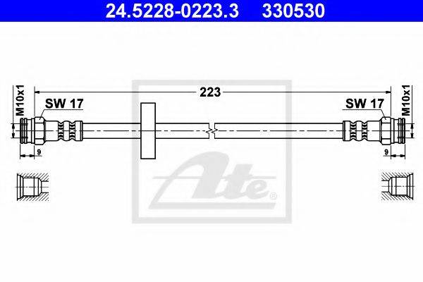 ATE 24522802233 Гальмівний шланг