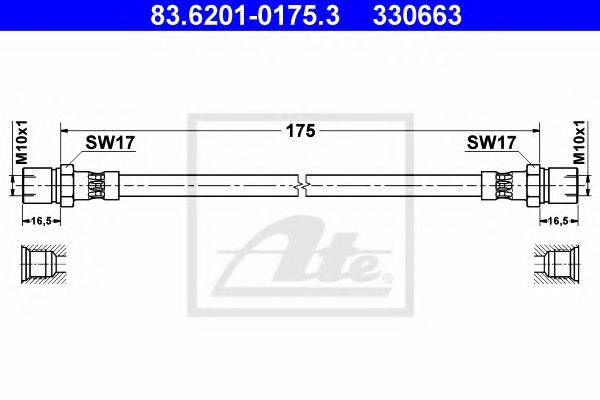 ATE 83620101753 Гальмівний шланг