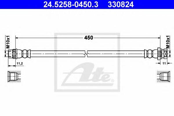 ATE 24525804503 Гальмівний шланг