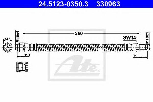 ATE 24512303503 Гальмівний шланг