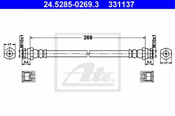 ATE 24528502693 Гальмівний шланг