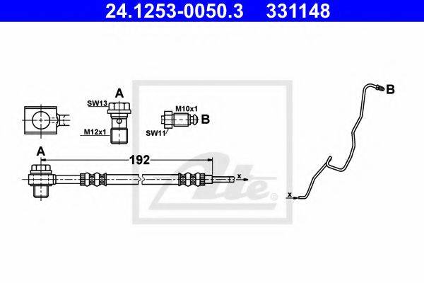 ATE 24125300503 Гальмівний шланг