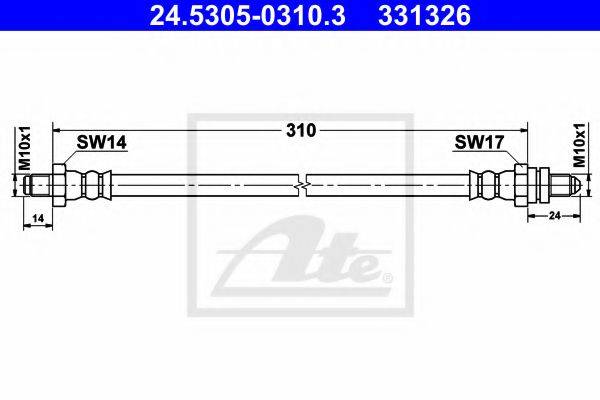 ATE 24530503103 Гальмівний шланг