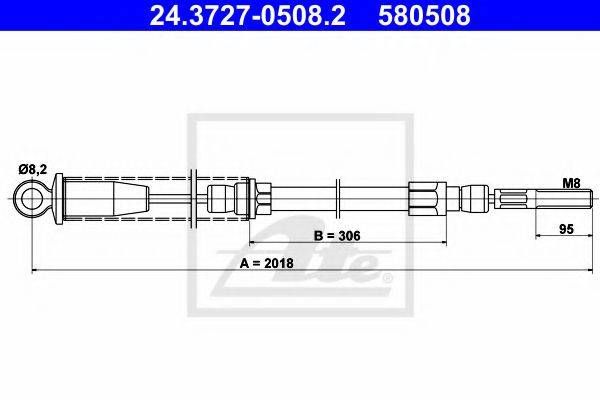 ATE 24372705082 Трос, стоянкова гальмівна система