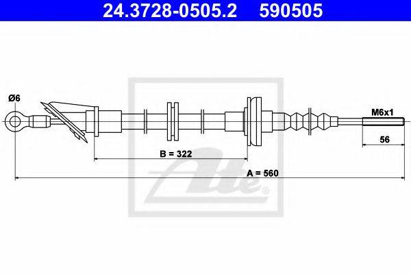 ATE 24372805052 Трос, управління зчепленням