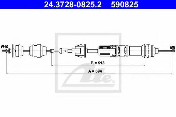 ATE 24372808252 Трос, управління зчепленням