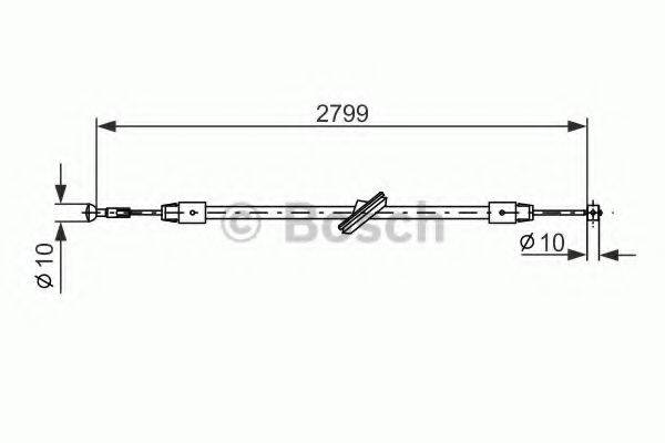 BOSCH 1987477197 Трос, стоянкова гальмівна система