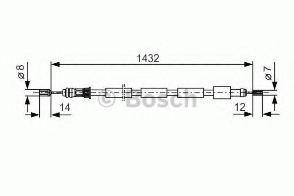 BOSCH 1987477272 Трос, стоянкова гальмівна система