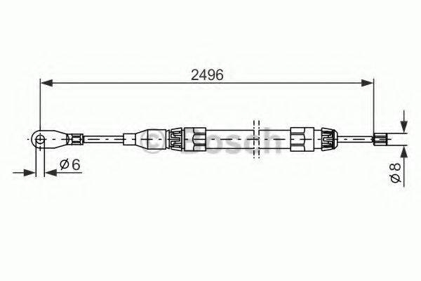 BOSCH 1987477306 Трос, стоянкова гальмівна система