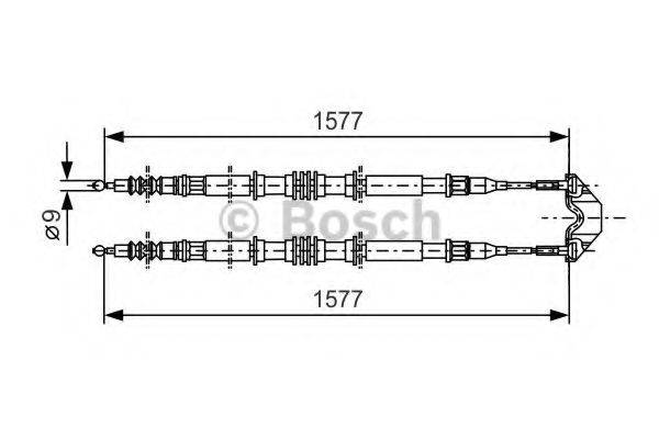 BOSCH 1987477767 Трос, стоянкова гальмівна система