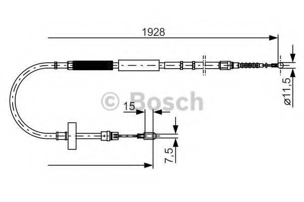 BOSCH 1987477922 Трос, стоянкова гальмівна система