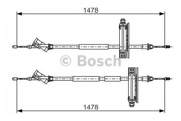 BOSCH 1987477932 Трос, стоянкова гальмівна система