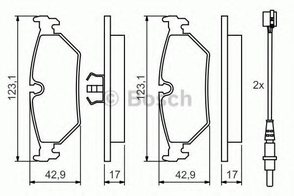 BOSCH 0986424027 Комплект гальмівних колодок, дискове гальмо