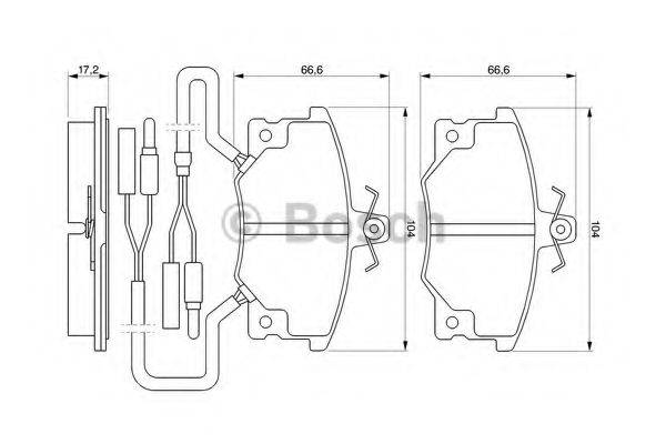 BOSCH 0986424100 Комплект гальмівних колодок, дискове гальмо