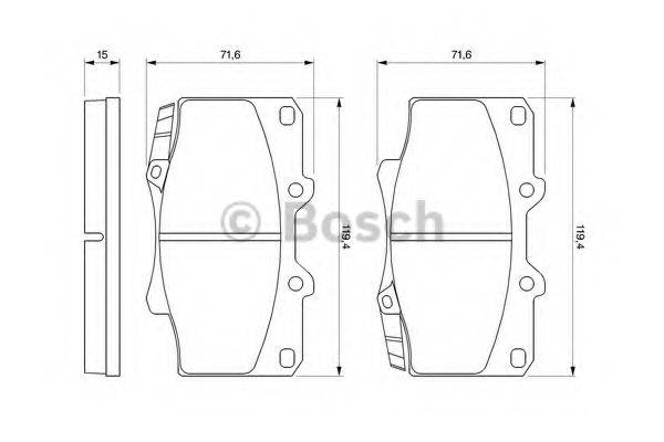 BOSCH 0986424134 Комплект гальмівних колодок, дискове гальмо