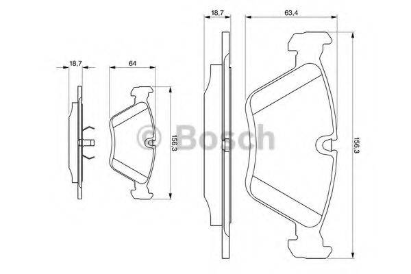 BOSCH 0986424351 Комплект гальмівних колодок, дискове гальмо