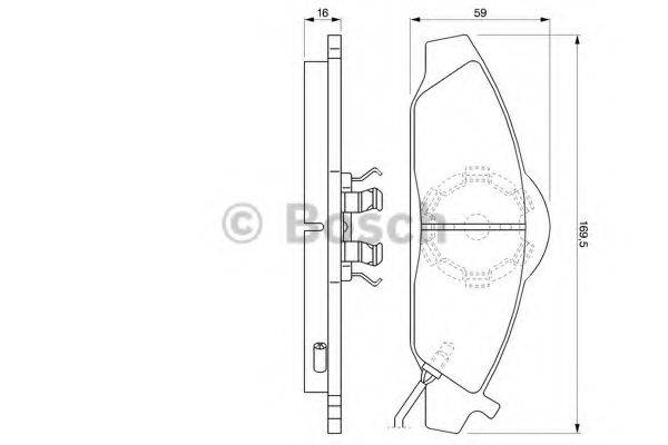 BOSCH 0986424551 Комплект гальмівних колодок, дискове гальмо