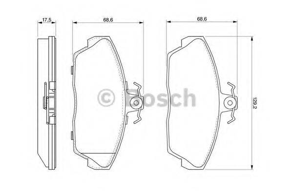 BOSCH 0986424566 Комплект гальмівних колодок, дискове гальмо