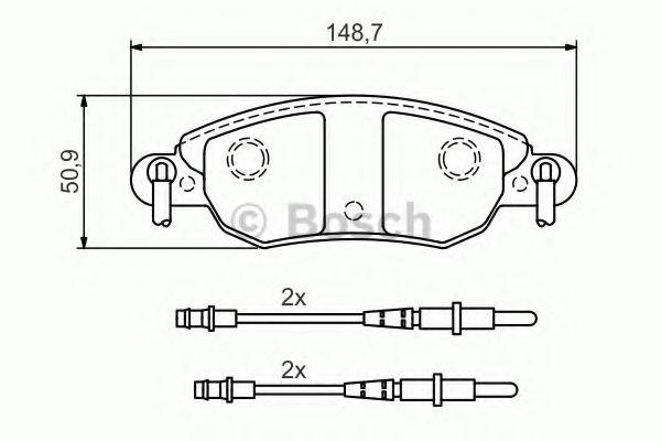 BOSCH 0986424598 Комплект гальмівних колодок, дискове гальмо