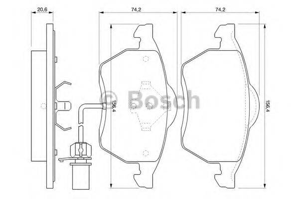 BOSCH 0986424633 Комплект гальмівних колодок, дискове гальмо