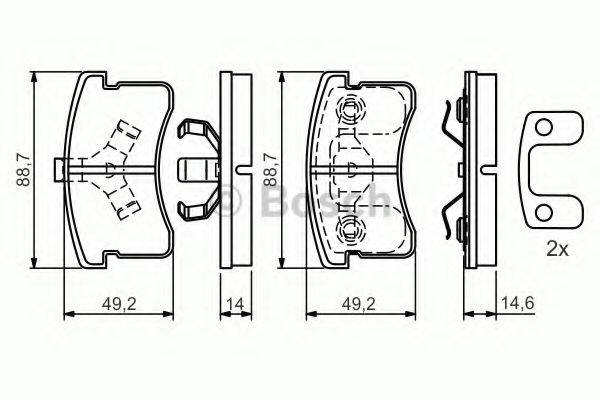 BOSCH 0986424642 Комплект гальмівних колодок, дискове гальмо