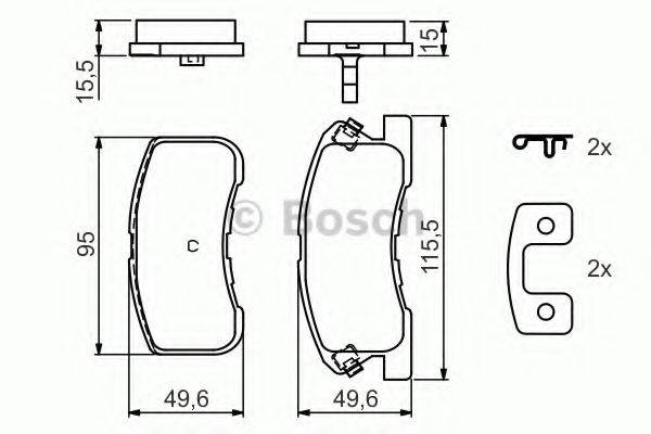 BOSCH 0986424697 Комплект гальмівних колодок, дискове гальмо