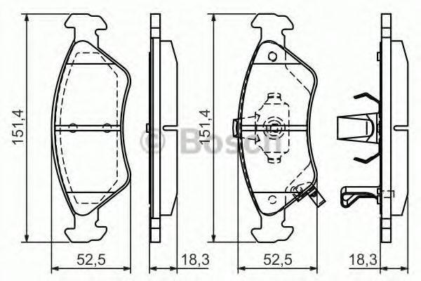 BOSCH 0986424725 Комплект гальмівних колодок, дискове гальмо