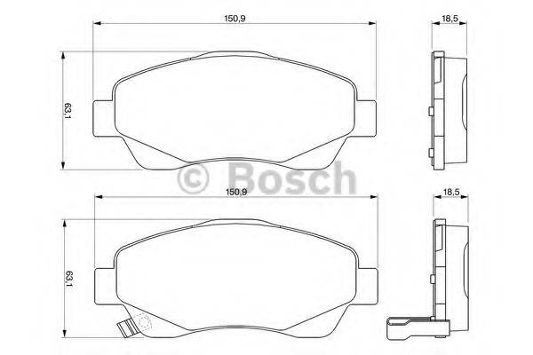 BOSCH 0986424831 Комплект гальмівних колодок, дискове гальмо