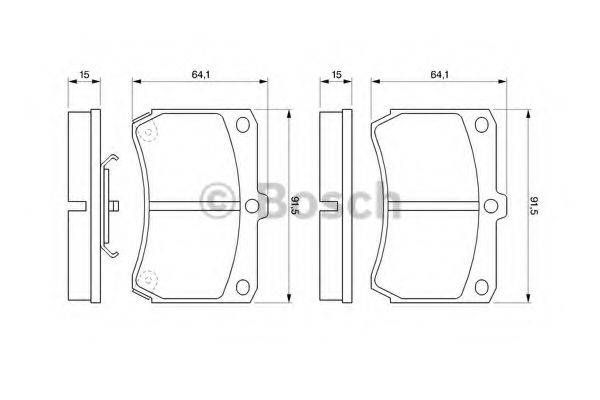 BOSCH 0986460390 Комплект гальмівних колодок, дискове гальмо